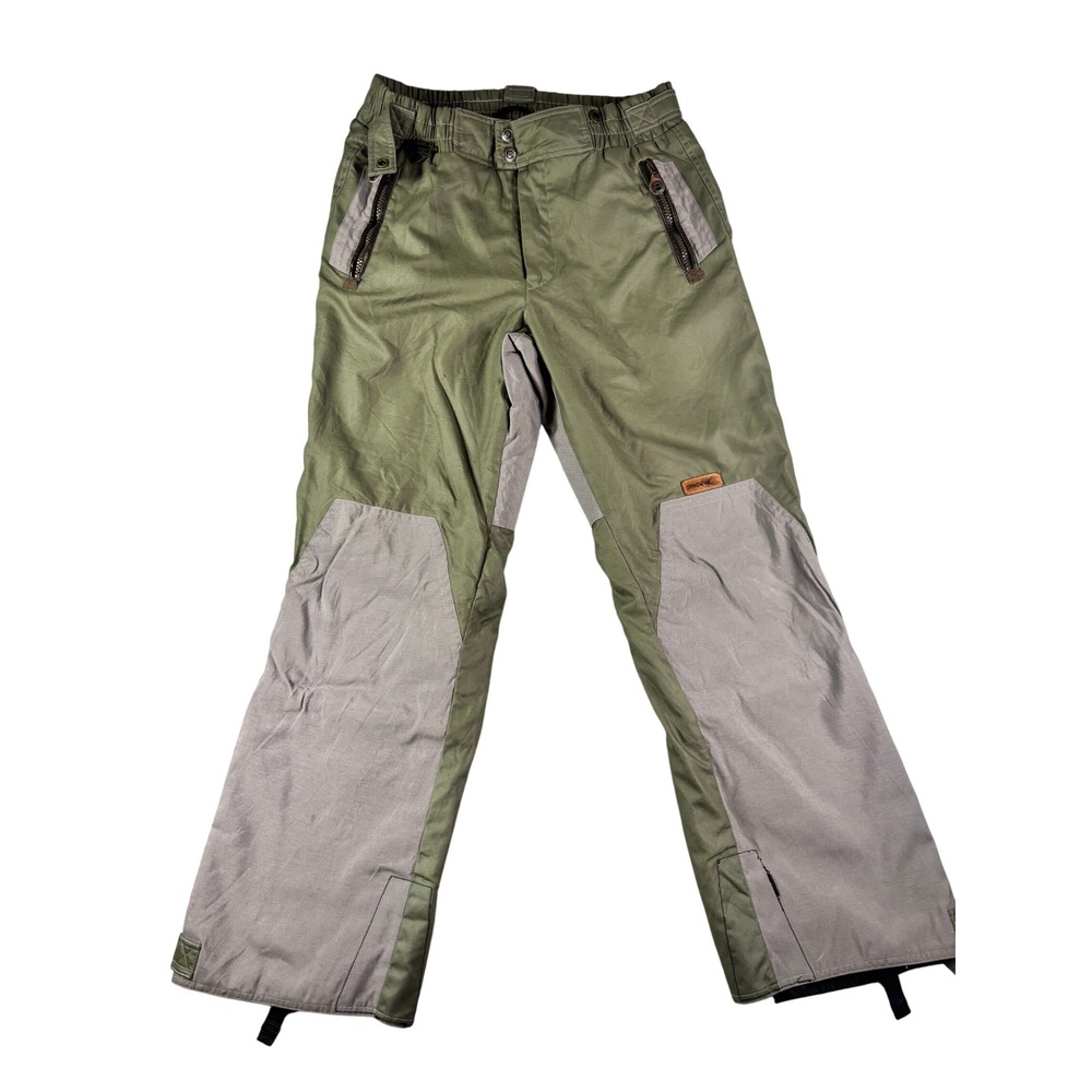 Spyder Active Sports Vintage Ski Pants Olive Green Grey Two Tone Mens Size 33x30